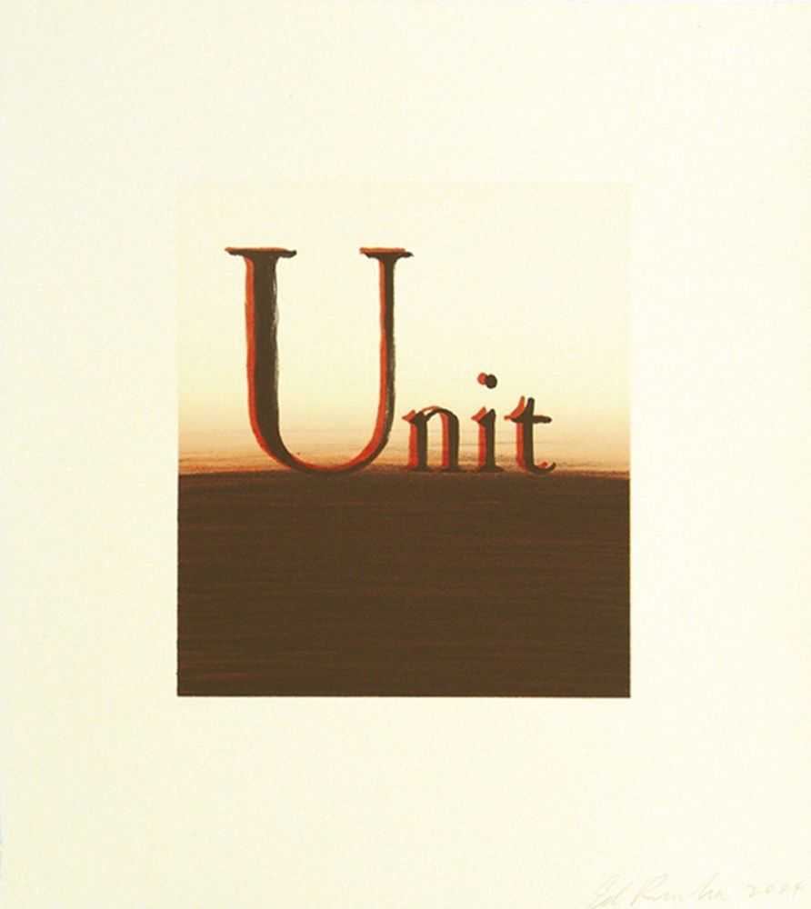 Ed Ruscha, ‘Unit’, 2004, Print, Lithograph, Hamilton Press Gallery, Numbered, Dated