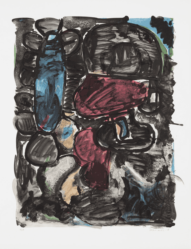 Eddie Martinez, ‘Thin Ants (Blackout)’, 2018, Print, Lithograph Revere Felt Ivory On paper, Universal Limited Art Editions, Numbered, Dated