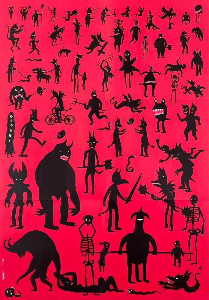 Eelus, ‘Dark’, 2010, Print, Offset lithograph in colours, two sided folded promotional poster distributed by Don't Panic., null, 