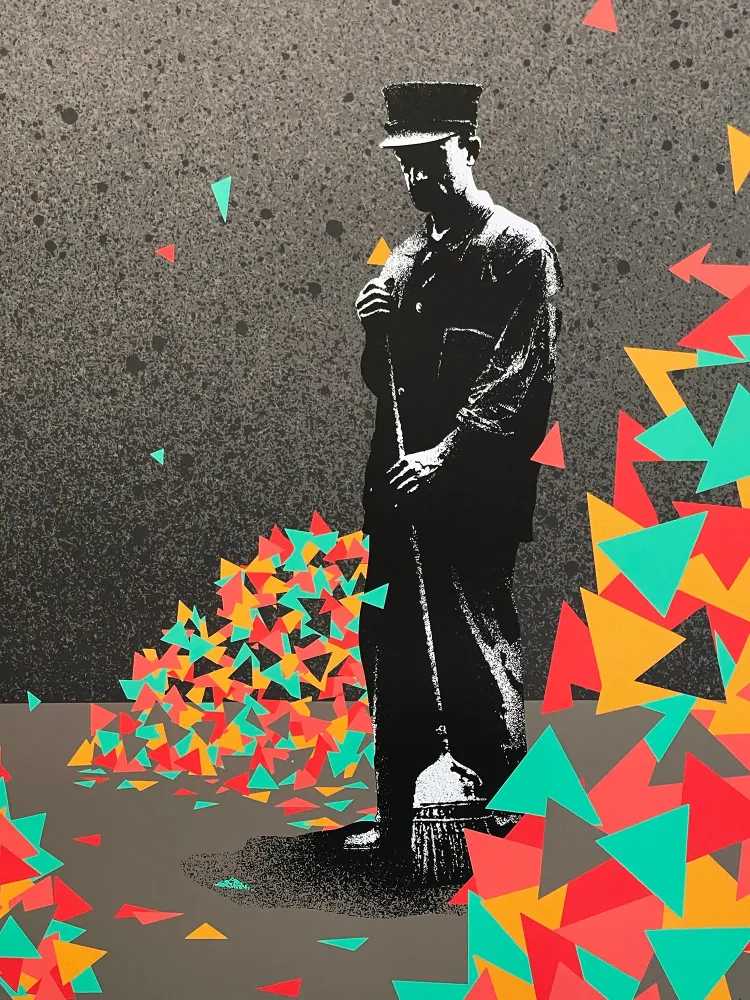 Eelus, ‘When The Music's Over’, 15-02-2018, Print, 9 color screen print featuring hand deckled edges on heavyweight paper, Spoke Art, Numbered