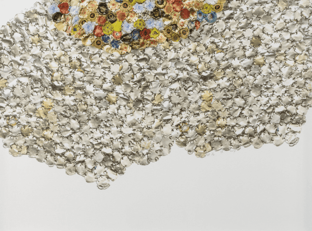 El Anatsui, ‘Variation I (B)’, 2014, Print, Pigment print with hand collage and copper wire, null, 