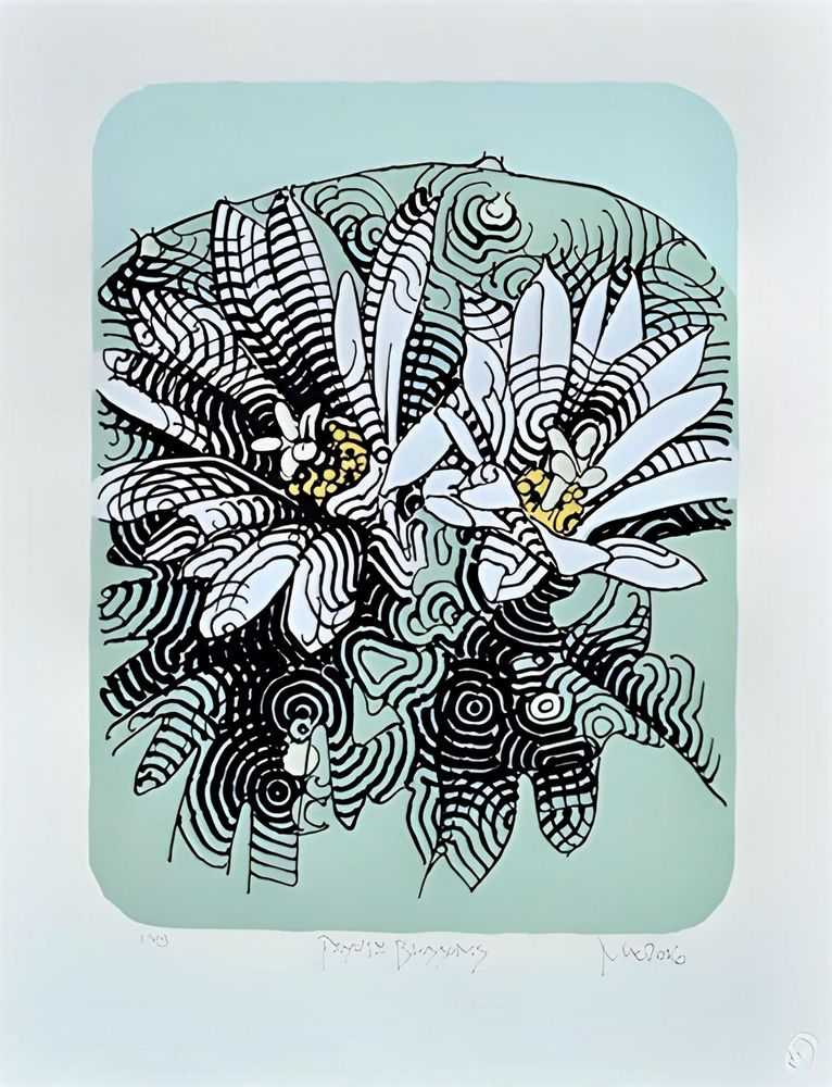 El Mac, ‘Peyote Blossoms’, 29-11-2016, Print, Linocut, Santo Press, Numbered
