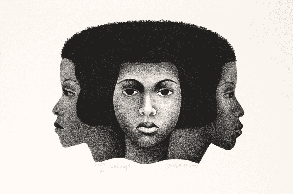 Elizabeth Catlett, ‘Which Way’, 2003, Print, Lithograph brown/black ink, null, Numbered, Dated