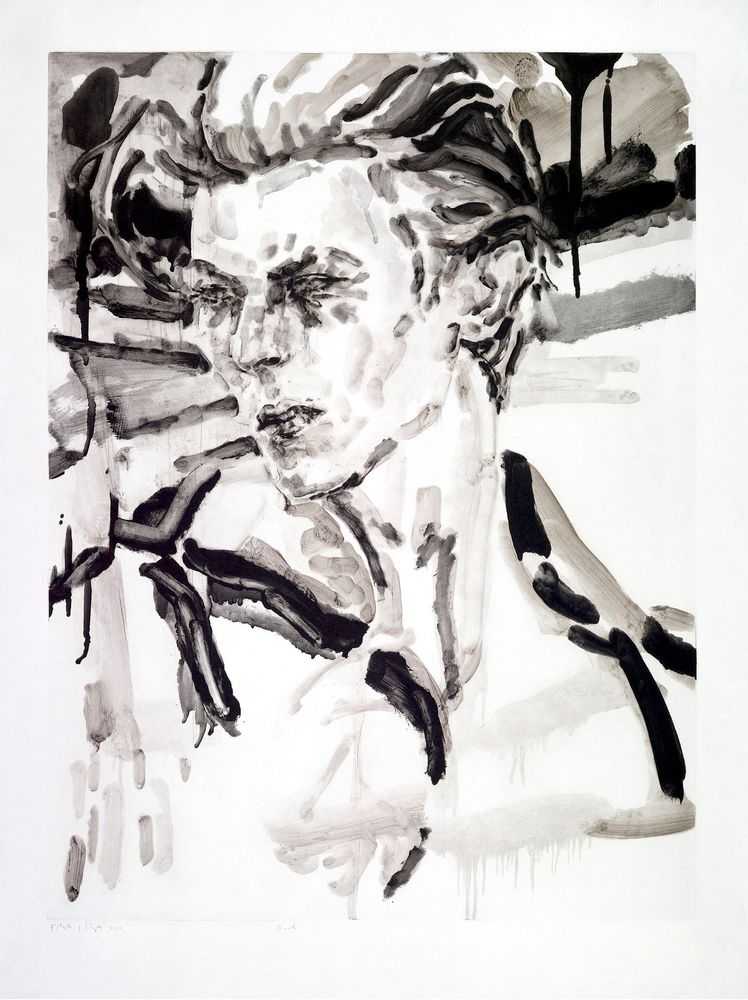 Elizabeth Peyton, ‘David’, 2017, Print, Direct gravure with aquatint in two colors on Shikoku Surface Gampi paper, null, Numbered