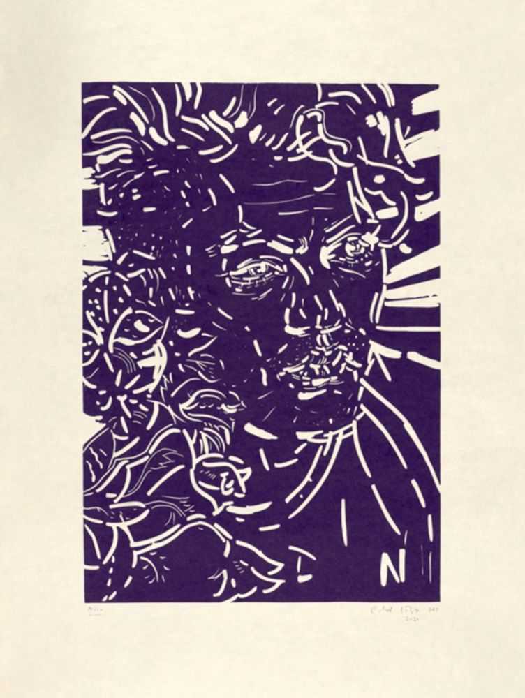 Elizabeth Peyton, ‘Nico’, 18-11-2020, Print, Linocut, The Drawing Center, Numbered
