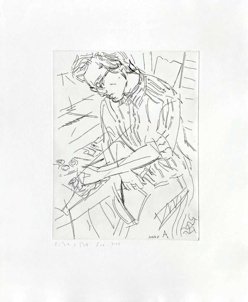 Elizabeth Peyton, ‘Portrait of Alexander Tovborg’, 2015, Print, Etching on wove paper, null, Numbered