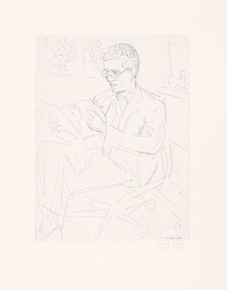 Elizabeth Peyton, ‘Untitled (Larry Gagosian)’, 2010, Print, Etching, null, Numbered