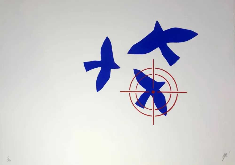 Epi, ‘Les Oiseaux’, 2023, Print, Silkscreen hand printed on 350gsm cold-pressed watercolour paper, Dovehouse Studios, Numbered, Dated