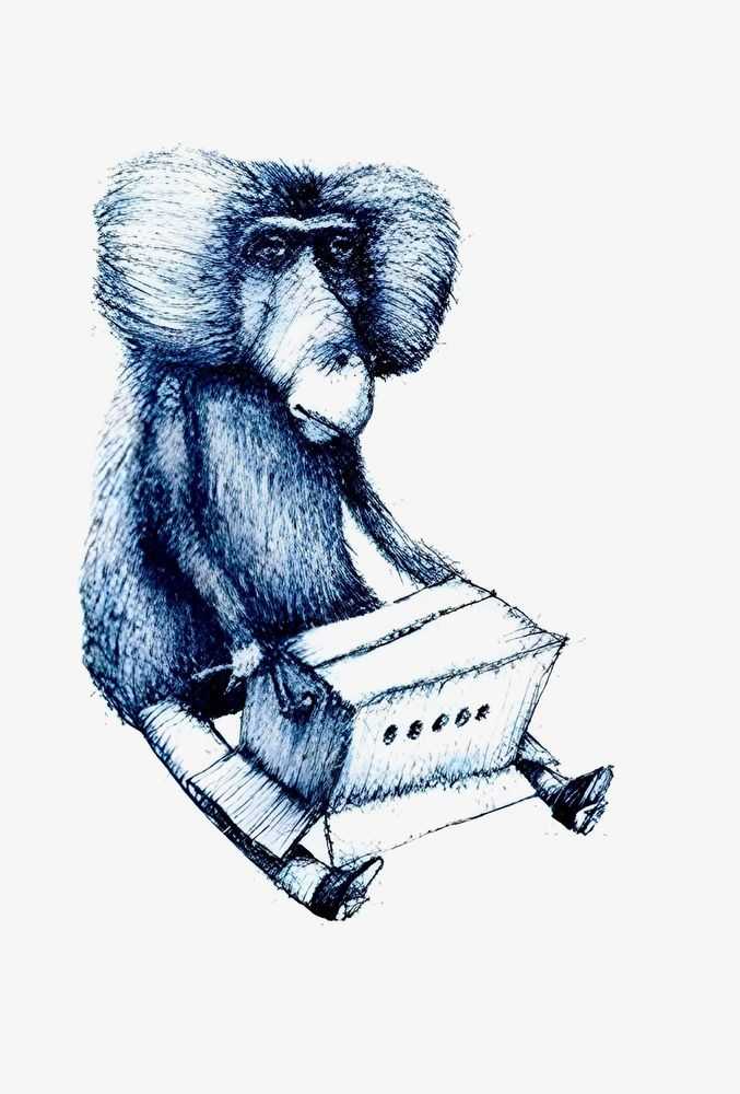 Ericailcane, ‘Blue Baboon’, 02-12-2006, Print, Screen Print, Pictures On Walls, Numbered