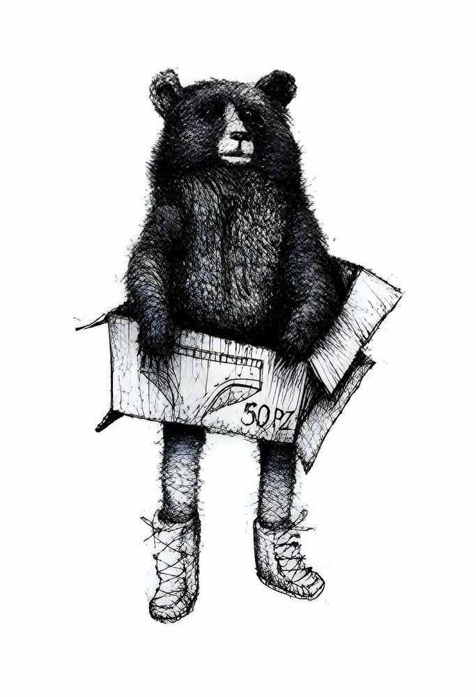 Ericailcane, ‘Grey Bear’, 02-12-2006, Print, Screen Print, Pictures On Walls, Numbered