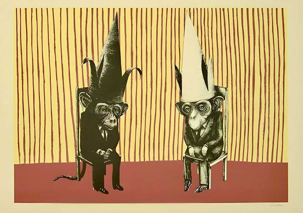 Ericailcane, ‘Two Monkeys’, 31-08-2007, Print, Screen Print, Pictures On Walls, Numbered