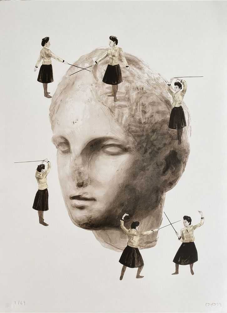 Escif, ‘La Ligne Blanche’, 04-11-2019, Print, Lithograph on 4 colours printed with Marionni press litographic and hand cut on BFK Rives 250g, Self-released, Numbered