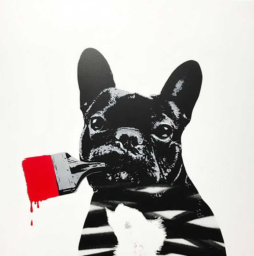 Fake, ‘Doggy Style’, 25-11-2016, Print, A unique stencil spray paint on canvas, with hand finishing, Oliver Clatworthy Fine Art Ltd, Numbered, Handfinished