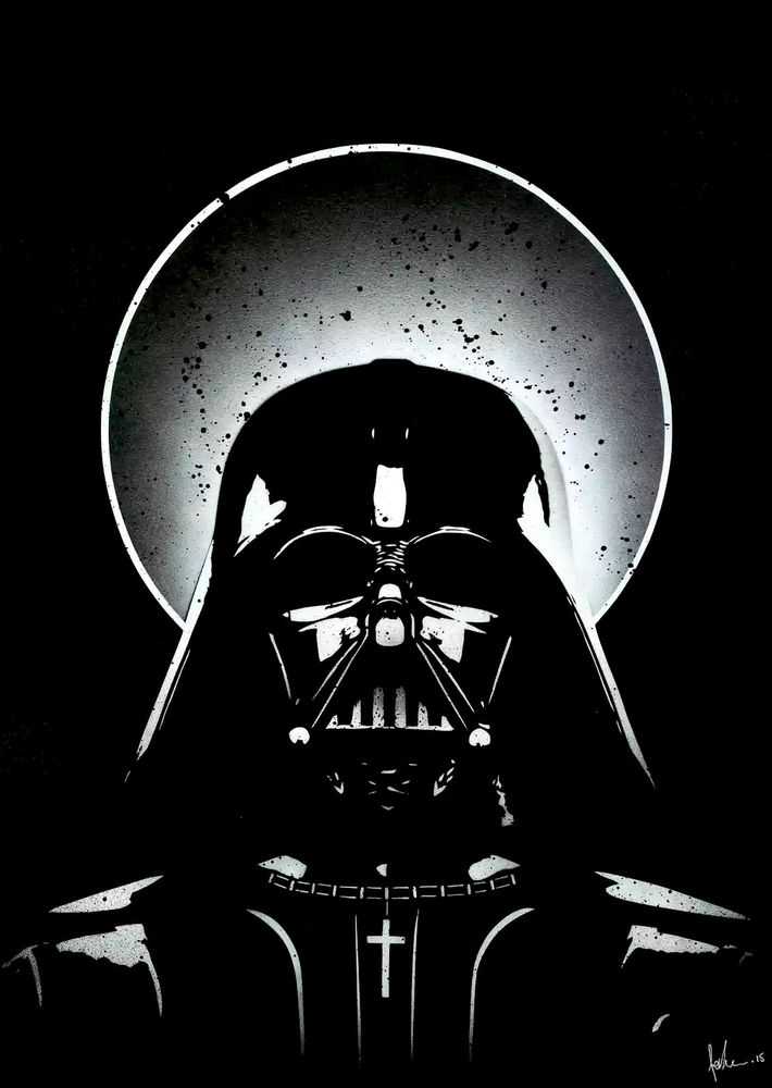 Fake, ‘The Holy Vader (White)’, 02-11-2015, Print, Hand sprayed original on 350 gsm heavy paper, Graffiti Prints, Numbered, Handfinished