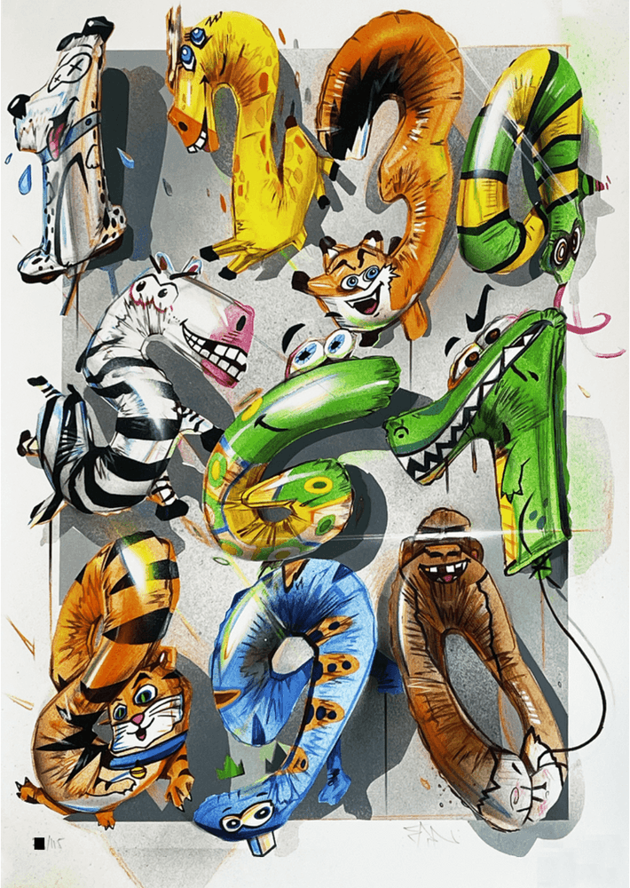 Fanakapan, ‘Animal Numbers’, 15-10-2021, Print, Pigment on Matt Smooth 300gsm Fine Art Rag, Our Type, Numbered