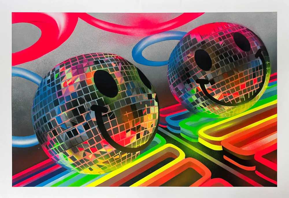 Fanakapan, ‘Party Heads’, 05-08-2022, Print, Pigment four-layer silkscreen print is finished with fluorescent inks and has deckled edges, Enter Gallery, Numbered