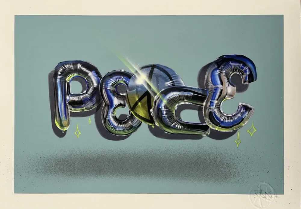 Fanakapan, ‘Peace’, 2022, Print, Pigment print hand-finished with spray paint, Enter Gallery, Numbered, Handfinished