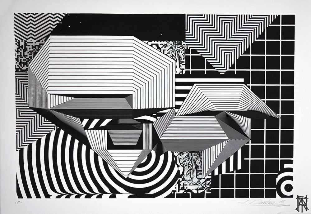Felipe Pantone, ‘Hyperkinesis 4’, 2015, Print, 2 colour Silkscreen print on high quality acid free paper, Self-released, Numbered, Dated