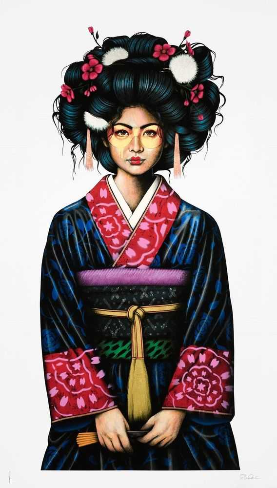 Fin DAC, ‘Admeloria - (Tripple Leaf Hand Finished)’, 2026, Print, 25 colour screen print on 330 gsm Somerset satin paper with gold, silver & copper leaf , Graffiti Prints, Handfinished