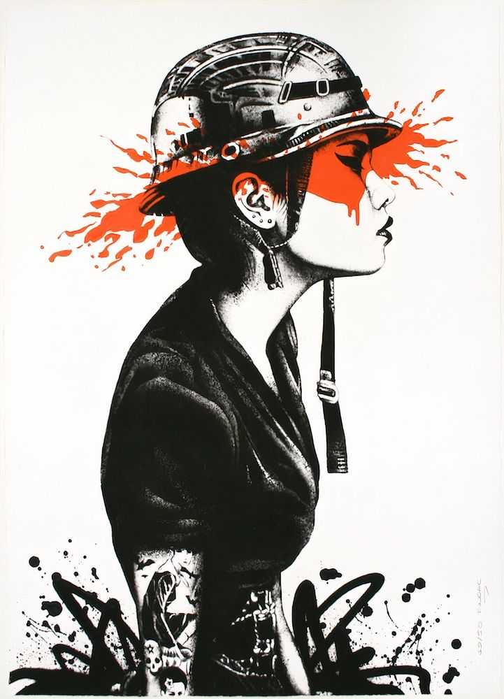 Fin DAC, ‘Agent O (Orange)’, 12-03-2013, Print, Handpulled Screenprint with painted colour splash in acrylic and additional spraypaint styles and splashes on Somerset 300g, Pretty Portal, Numbered, Handfinished