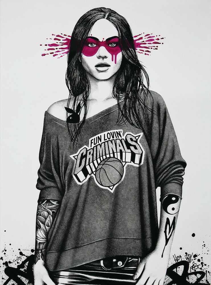 Fin DAC, ‘Come Find Yourself (Criminal Pink)’, 29-04-2016, Print, Silkscreen print with hand-painted splash and hand finishing on 300gsm Somerset satin white paper, Beautiful Crime, Numbered, Handfinished