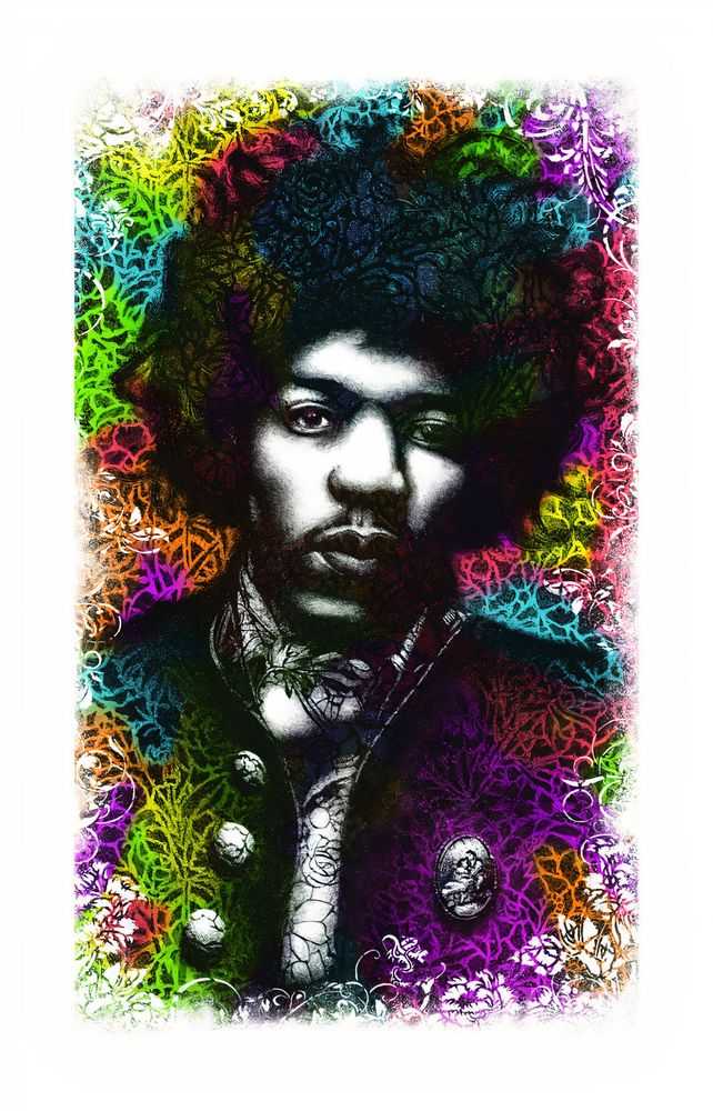 Fin DAC, ‘Hendrix Still Dreaming’, 18-09-2010, Print, Screenprint on 410g somerset satin, Beautiful Crime, Numbered