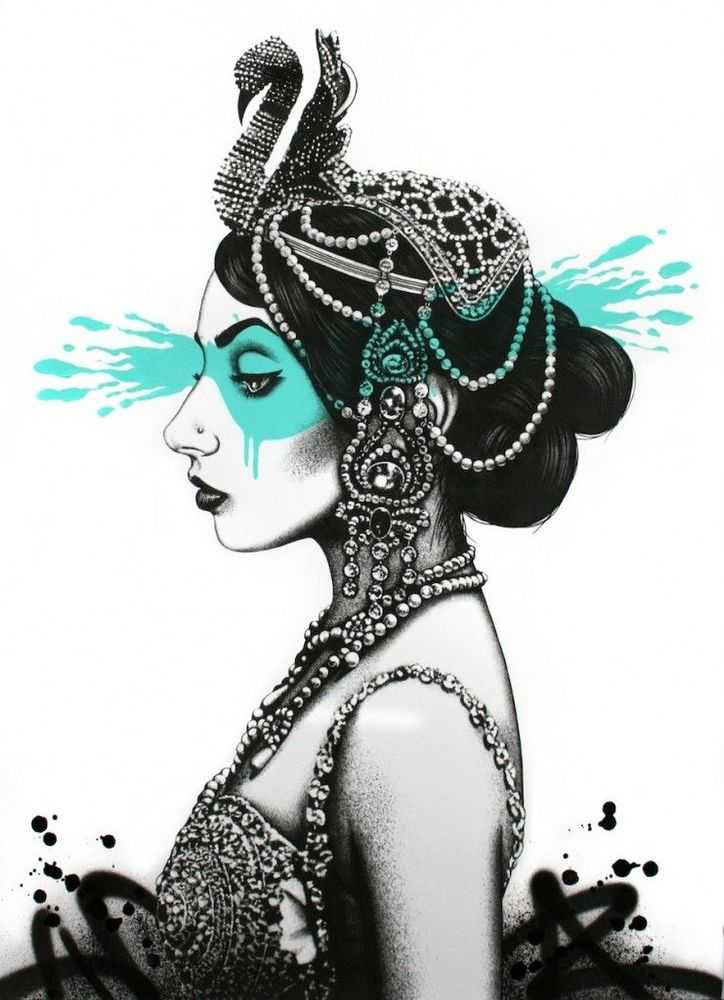 Fin DAC, ‘Odettia (Jade)’, 04-12-2013, Print, Screenprint, acrylic & spraypaint on Somerset Velvet 100% cotton paper with deckled edges, Pretty Portal, Numbered, Handfinished