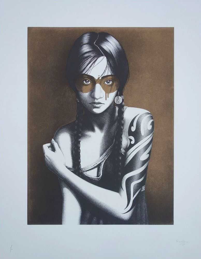 Fin DAC, ‘Samurann (Gold Etching)’, 02-11-2017, Print, 2 Plate Etching On 300 Gsm somerset satin Paper, Graffiti Prints, Numbered