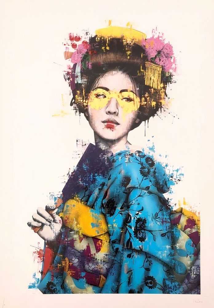 Fin DAC, ‘Sansho (White & Gold Leaf)’, 01-06-2020, Print, 23 Colour screenprint On 330 Gsm somerset satin Paper. Hand finished with 24ct gold leaf on mask, Graffiti Prints, Numbered, Handfinished