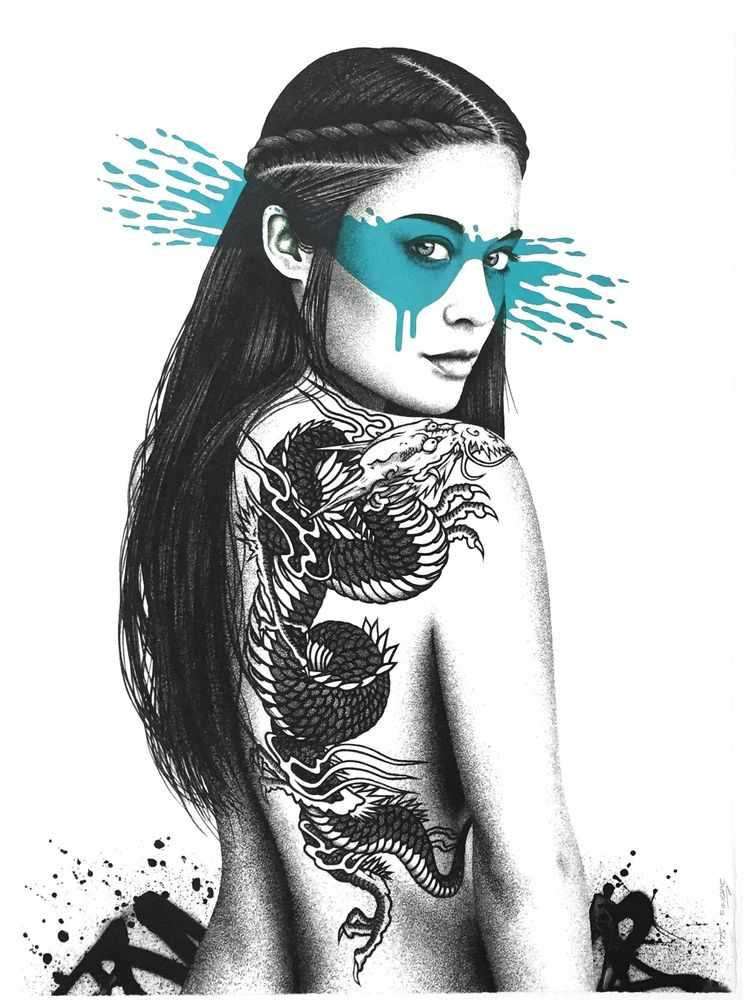 Fin DAC, ‘Senaka (Kobalt)’, 22-06-2016, Print, Handpulled Screenprint with painted colour splash in acrylicon Somerset Velvet 300g/m, Pretty Portal, Numbered, Handfinished