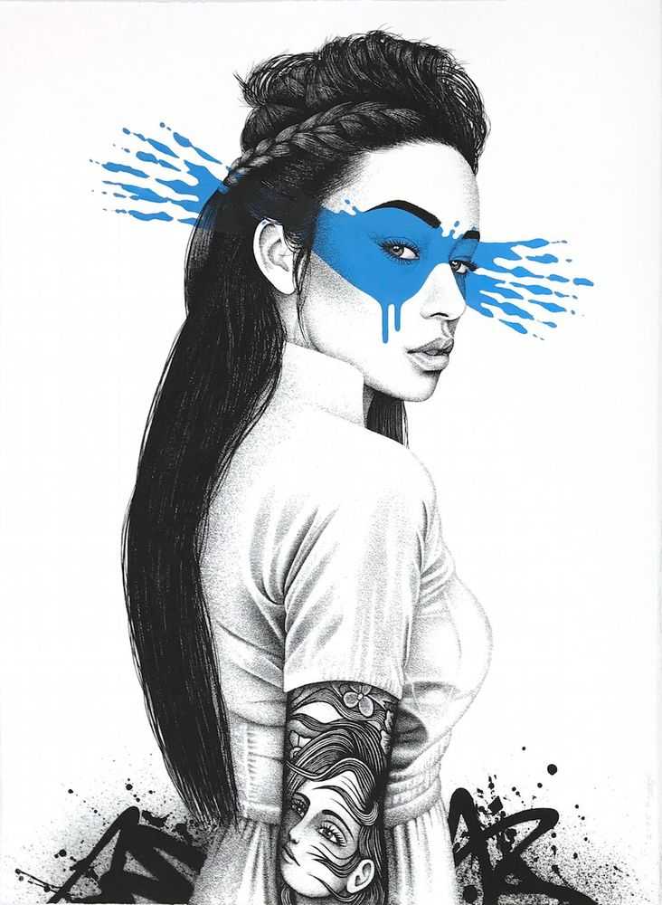 Fin DAC, ‘Shinoya (Celestial)’, 16-11-2016, Print, Hand pulled screenprint with hand painted color splash in acrylics on Somerset Velvet 280g, Pretty Portal, Numbered, Handfinished