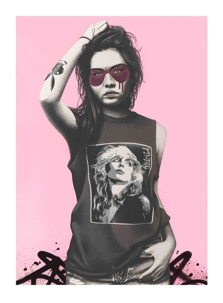 Fin DAC, ‘Sunday Girl’, 02-03-2021, Print, 5 colour screenprint on Somerset Satin white 410gsm with pink oxide foil mask. Hand finished tags in spray paint by the artist, West Contemporary, Numbered, Handfinished