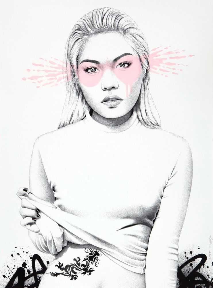 Fin DAC, ‘Tatsu (Rose)’, 28-06-2017, Print, screenprint & acrylics on Somerset Velvet hand moulded paper 250g/m, Pretty Portal, Numbered