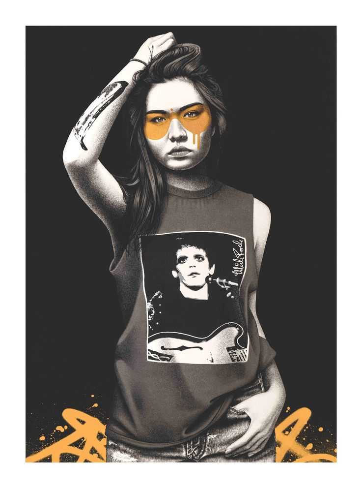 Fin DAC, ‘Transformer #2’, 02-03-2021, Print, 5 colour screenprint on Somerset Satin white 410gsm with 24 carat gold leaf mask. Hand finished tags in spray paint by the artist, West Contemporary, Numbered, Handfinished