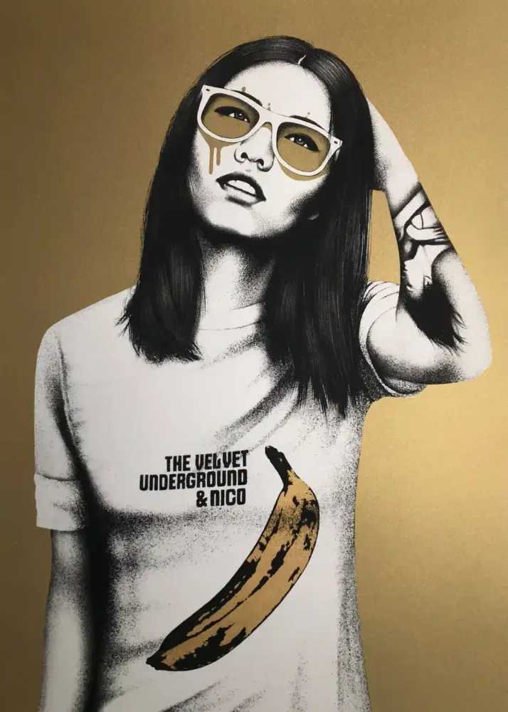 Fin DAC, ‘Velveteen (Nico Gold)’, 18-07-2020, Print, 5 colour screenprint and spot varnish overlay on 100% cotton Somerset Satin white 410gsm with 24 carat gold leaf, West Contemporary, Numbered, Handfinished