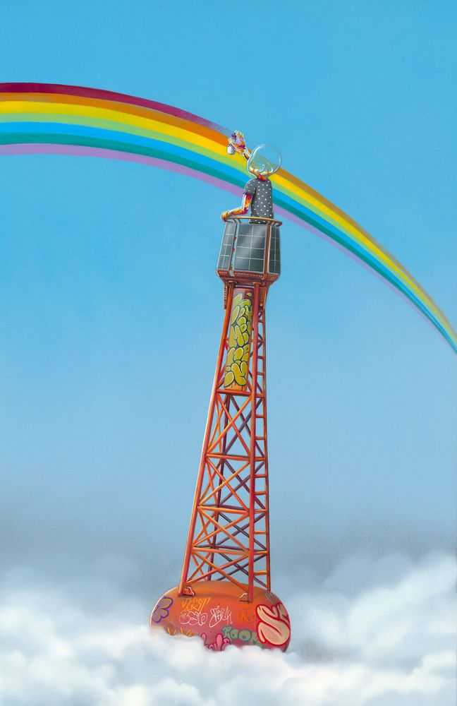 Flog, ‘Beacon’, 2022, Print, Archival Pigment Print On 300 gsm Somerset Paper with 1 Colour Screen Print, then embossed to make the image pop., null, Numbered