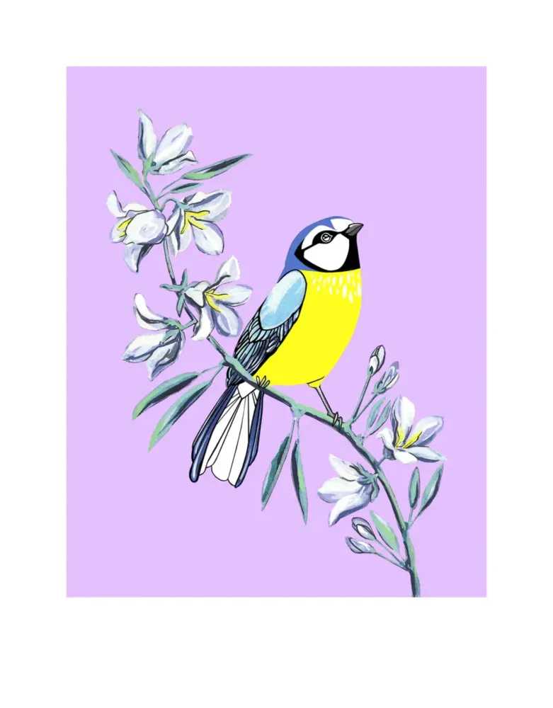 Fran Giffard, ‘Blue Tit and Bellflower’, 2021, Print, Archival inkjet on Somerset Satin 330 gsm paper, null, Numbered