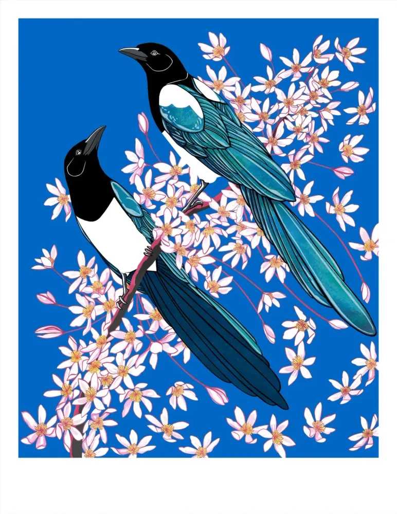 Fran Giffard, ‘Magpies and Clematis (Dawn)’, 2022, Print, Digital archival print on Somerset Satin 330 gsm paper, null, Numbered