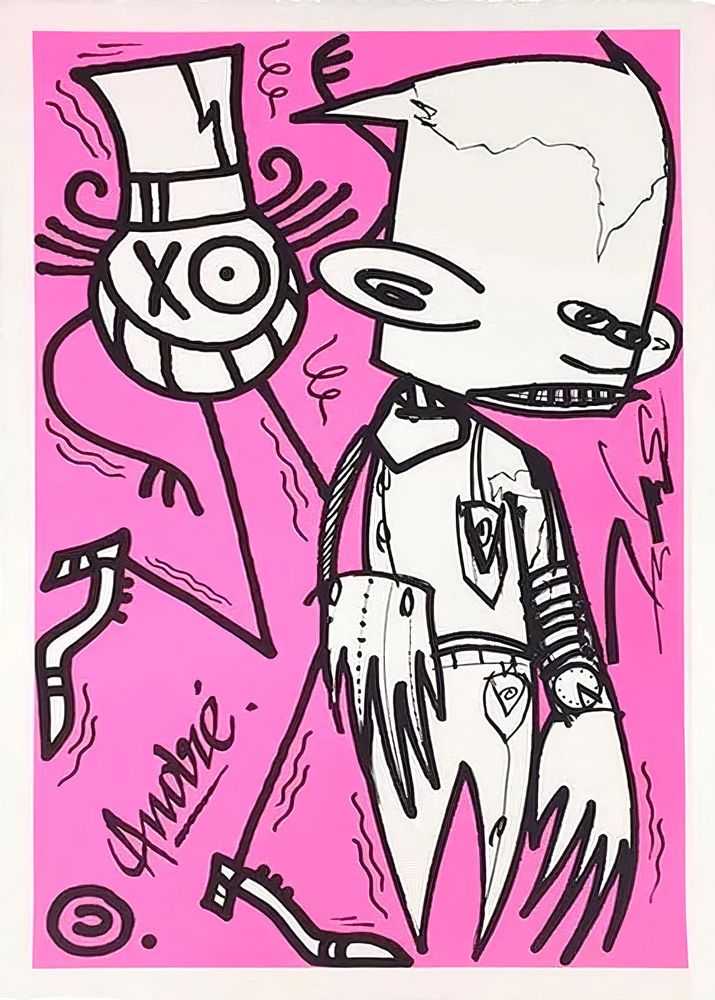 Futura, ‘Chez Nous (Pink)’, 14-12-2018, Print, Sérigraphie manuelle traditionnelle, Papier BFK Rives extra qualité 400gr, frangé, Magda Danysz Gallery, Numbered