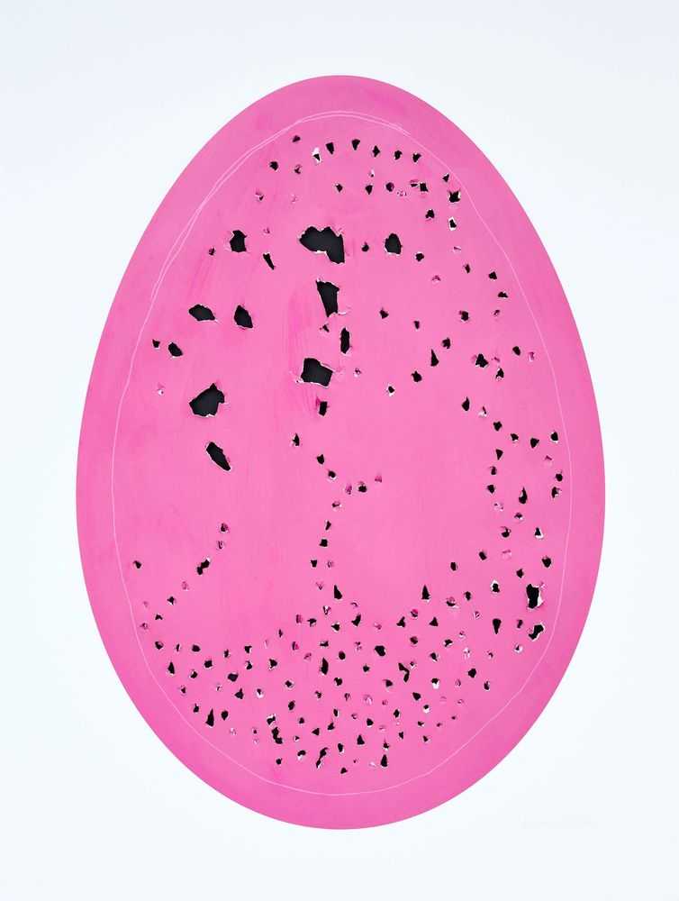 Gavin Turk, ‘Holy Eggs (Pink)’, 2022, Print, Collaged archival pigment print with laser-cutting and hand-tearing by the artist, Manifold Editions, Numbered, Handfinished