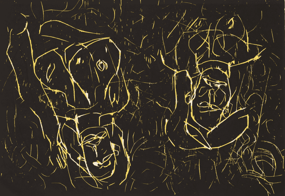 Georg Baselitz, ‘Woman and Woman’, 1993, Print, Woodcut, null, Numbered, Dated