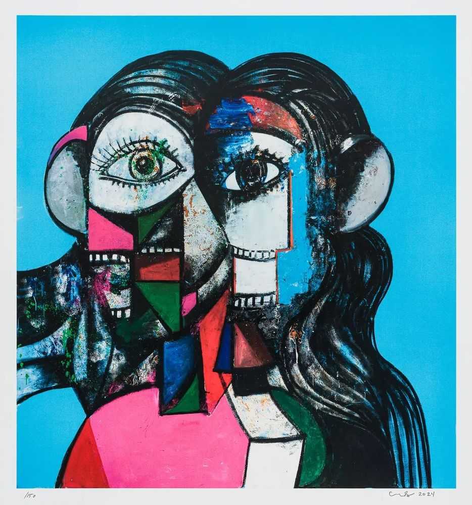 George Condo, ‘Prismatic Head Composition’, 2024, Print, 21 colour silkscreen with spot colours on 600gsm Somerset Tub Sized Radiant White paper., Avant Arte, Numbered