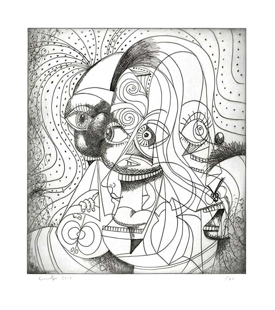 George Condo, ‘The Insane Clown’, 21-10-2019, Print, Etching, Tate Gallery, Numbered