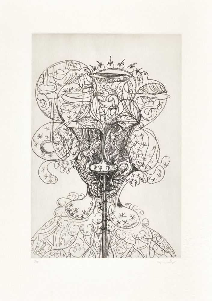 George Condo, ‘Untitled (Portrait)’, 1989, Print, Etching, Pace Prints, Numbered