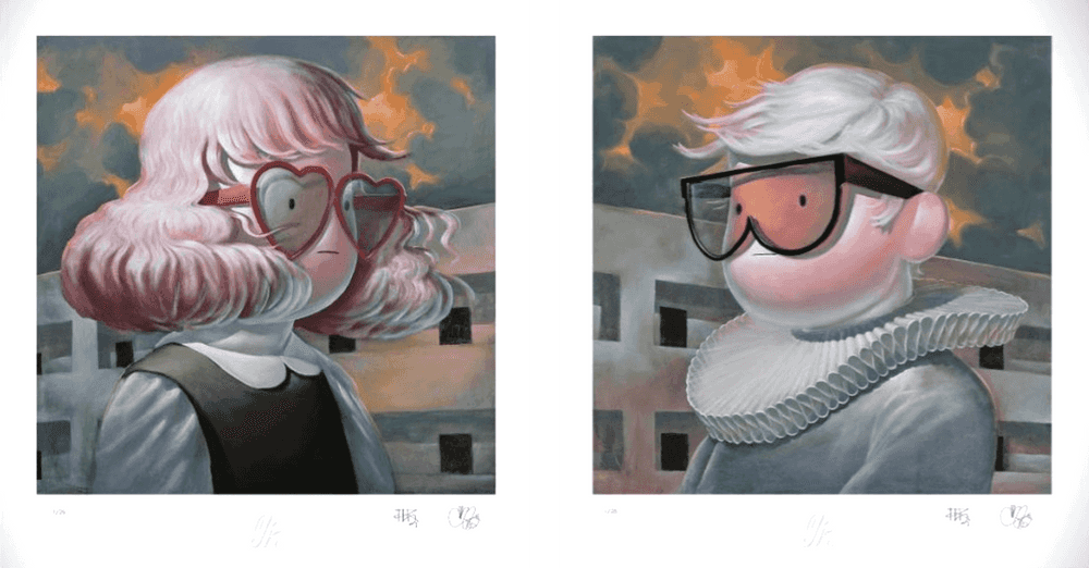 Giorgiko, ‘Transition Lenses (Two Print Set)’, 29-02-2020, Print, Fine art print on Entrada Rag Natural 300gsm paper with foil stamping on the sunglasses, Thinkspace Gallery, Numbered