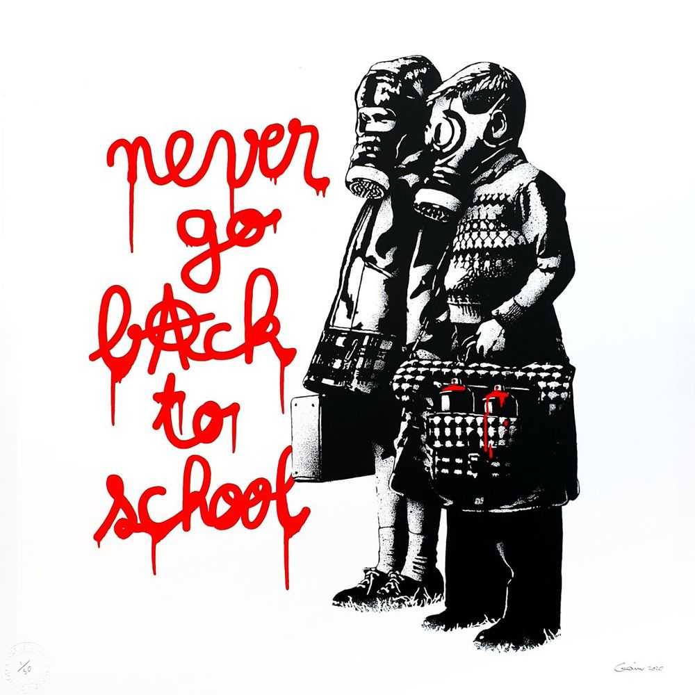 Goin, ‘Never Go Back To School’, 2020, Print, 3 colors screenprint, Self-released, Numbered