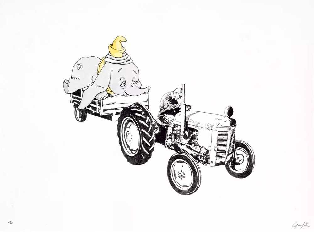 Gonefellow, ‘Dumbo’, 2019, Print, Hand-embellished screenprint on wove paper, null, Numbered, Handfinished