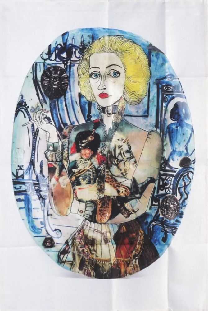 Grayson Perry, ‘Claire as a Soldier (Tea Towel)’, 2022, Print, Digital print on linen, null, 