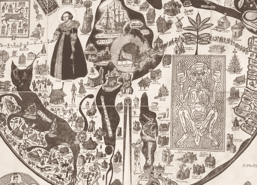Grayson Perry, ‘Map of Nowhere (Black)’, 2008, Print, Etching on paper, Paragon Press, Numbered