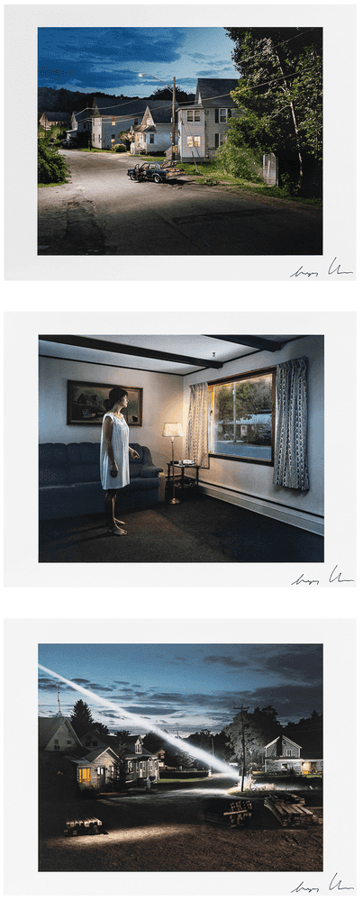 Gregory Crewdson, ‘Twilight Triptych’, 2023, Print, Digital pigment print on 305gsm Moab Juniper Baryta paper, Avant Arte, 